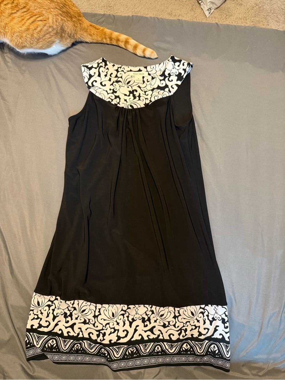 White House Black Market Black and White Patterned Sleeveless Dress